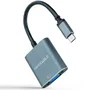 Nanocable Conversor USB-C a VGA, Aluminio, Gris, 10 cm